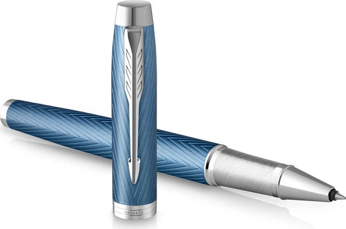 Parker IM Premium Tintenroller (Mine) blue grey lacquer/chrome trim, Geschenkbox (2143648)