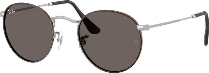 Ray-Ban RB3447 Round Metal 50mm matte matt havana on matt silver/dark grey