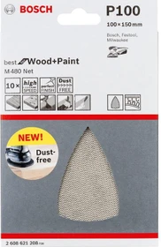 Bosch Professional M480 Best for Wood and Paint Gewebeschleifblatt K100, 100x150mm, 5 Stück