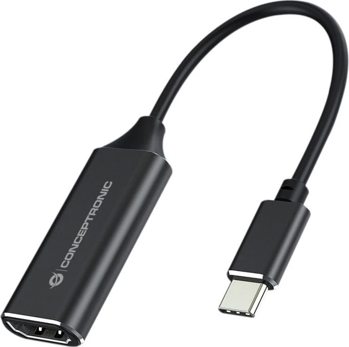 Conceptronic ABBY03B USB-C 3.0 [Stecker] auf HDMI [Buchse] 4K, 30Hz, Adapterkabel, schwarz, 15cm