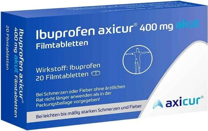 axicorp Pharma Ibuprofen axicur 400mg akut Filmtabletten, 20 Stück