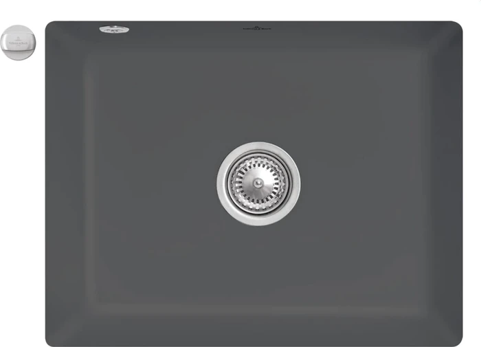 Villeroy & Boch Subway 60 SU Unterbau Becken mittig mit Ablauffernbedienung graphite
