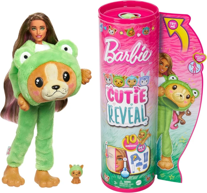 Mattel Barbie - Cutie Reveal - Welpe im grünen Froschkostüm (verschiedene Ausführungen)