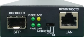 LevelOne GVT-2016 Gigabit Media Converter, RJ-45, SFP, 90W PoE++