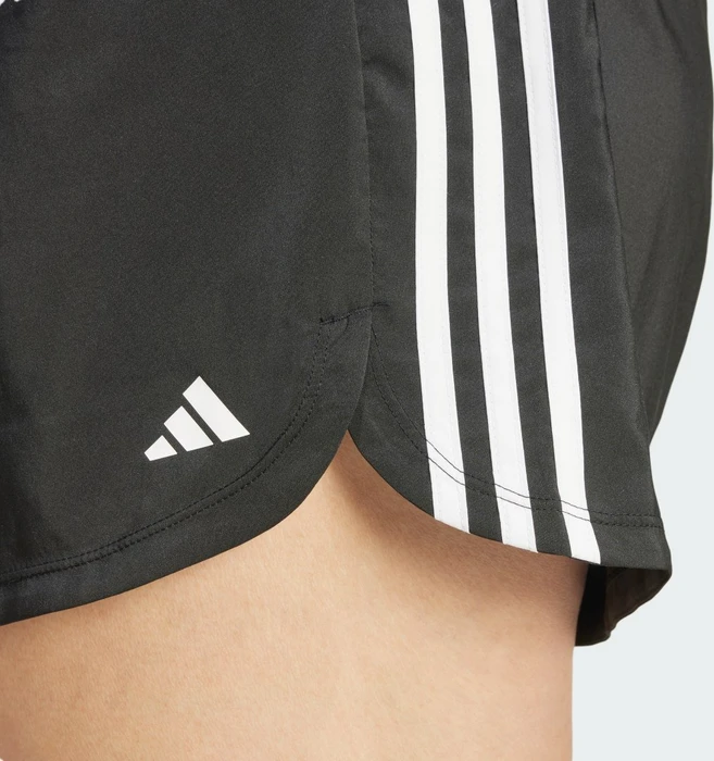 adidas Pacer Training 3-Streifen Woven High-Rise große Größen Trainingshose kurz schwarz/weiß (Damen)