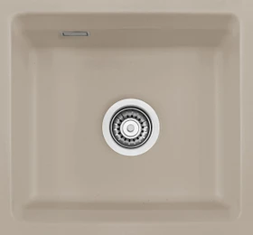 systemceram Kara 42 U/g Unterbau Becken mittig mit Ablauffernbedienung fango