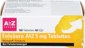 AbZ Folsäure 5mg Tabletten, 100 Stück