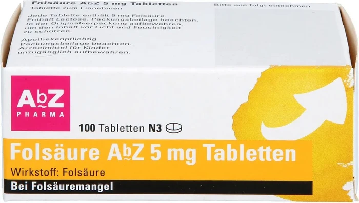 Folsäure AbZ 5 mg Tabletten bei Folsäuremangel, 100 St