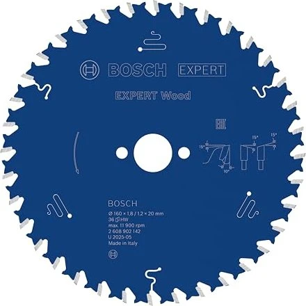 Bosch Professional Expert Wood Kreissägeblatt 36Z, 160x1.2x20mm, 1 Stück