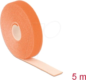 DeLOCK Klettband auf Rolle, 20mm, 5m, orange