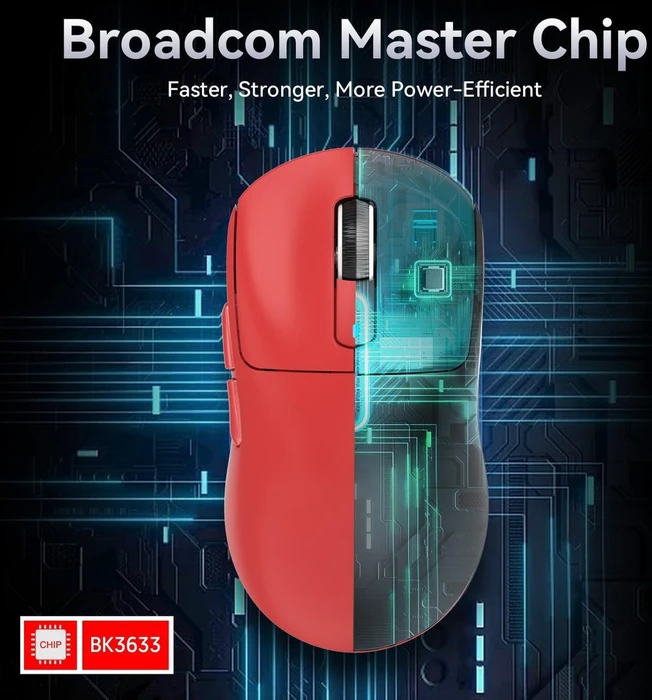 Attack Shark X3 Wireless Gaming Mouse rot, USB/Bluetooth