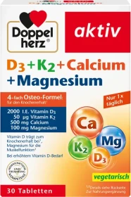 Doppelherz aktiv D3 + K2 + Calcium + Magnesium Tabletten, 30 Stück
