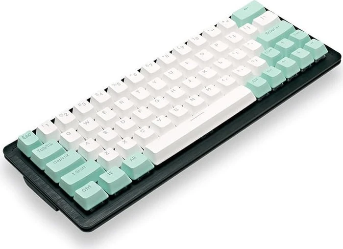 Mountain Mineral Keycap Set, Kunststoff (PBT) Double-Shot, weiß/türkis, 113 Tasten (104+9), ANSI-US