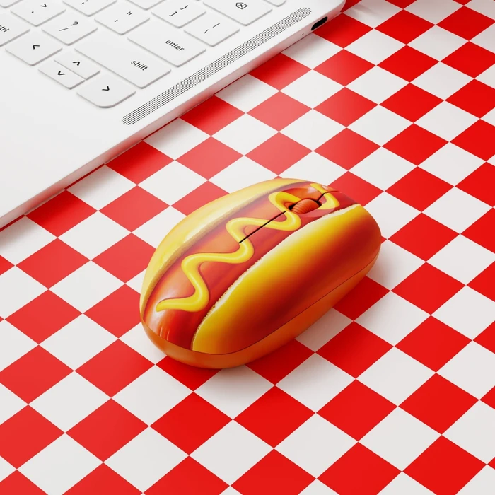 Mustard Hot Dog Mouse Compact Wireless Mouse, USB