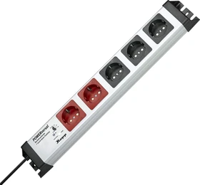 Kopp POWERversal 2+3 mit Abschaltautomatik, 5-fach, 1.4m, schwarz/silber