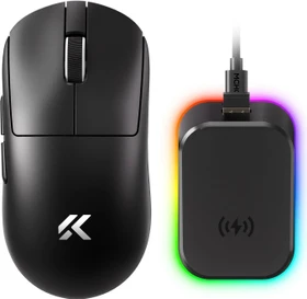 Mchose A7 V2 Ultra+ 8K Lightweight Wireless Gaming Mouse mit Ladestation, schwarz, USB/Bluetooth