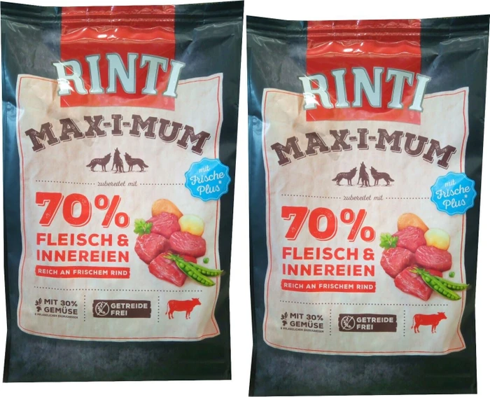 Finnern Rinti Max-I-Mum, Fleisch und Innereien, Rind, 8kg (2x 4kg)