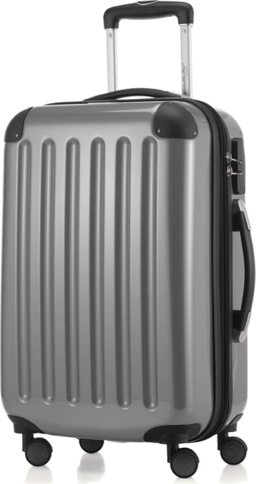 Hauptstadtkoffer Alex Spinner erweiterbar 55cm silber glänzend