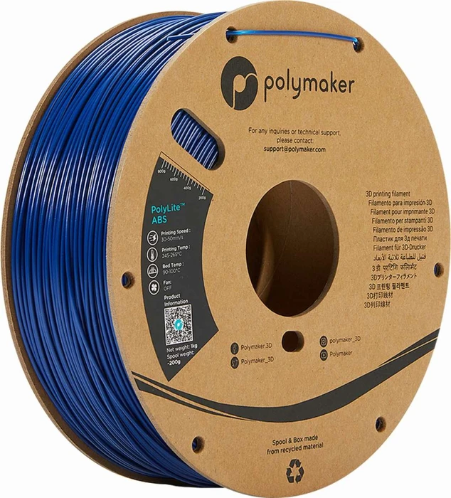 Polymaker PolyLite ABS, blau, Spule, 2.85mm, 1.00kg