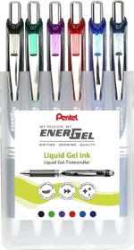 Pentel EnerGel XM BL77 Gelroller sortiert, 6er-Set, Klappetui