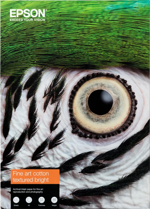 Epson S450288 Fine Art Cotton Textured Bright Inkjetpapier weiß, A4, 300g/m², 25 Blatt