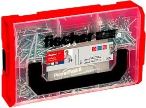 fischer FixTainer FixTainer PowerFast II PZ Schrauben-Sortiment inkl. L-Boxx, 700 Stück