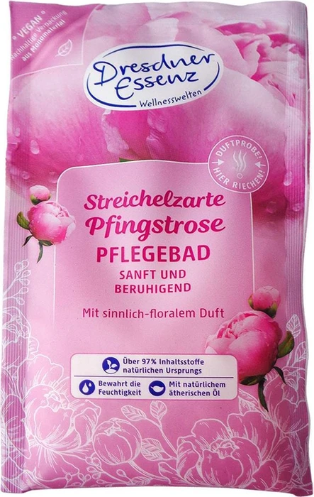 Dresdner Essenz Pfingstrose Jojobaöl Badesalz, 60g