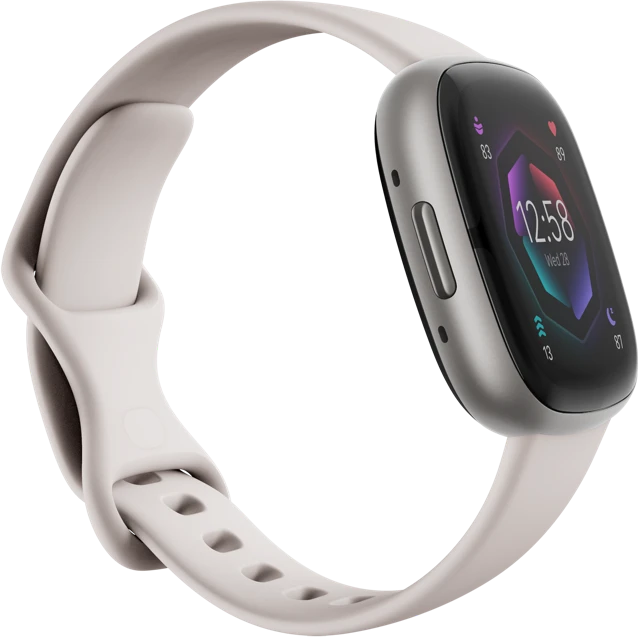 Fitbit Sense 2 Aktivitäts-Tracker mondweiß/aluminium platin