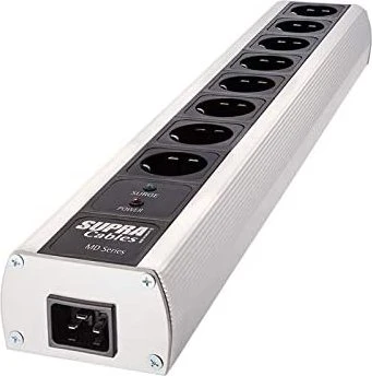 Supra Cables LoRad MD08-16-EU/SP MK3 mit Überspannungsschutz und Netzfilter, 8-fach, silber/schwarz