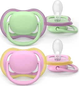 Philips Avent SCF087/12 Ultra Air Beruhigungsschnuller, 6-18M, Silikon, rosa/grün, 2 Stück