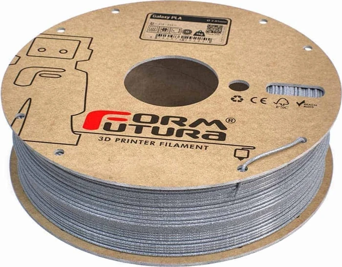 Formfutura Galaxy PLA, titanium silver, Spule, 1.75mm, 750g
