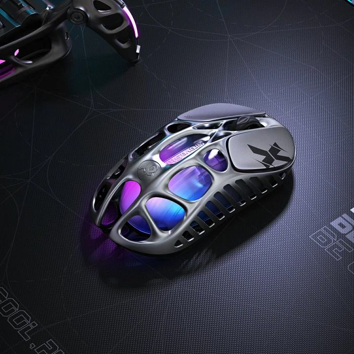 GravaStar Mercury X Wireless Gaming Mouse, Interstellar Silver, USB/Bluetooth