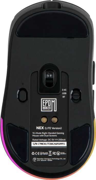 Epomaker Nex Lite Wireless Gaming Mouse mit Ladestation, schwarz, USB/Bluetooth