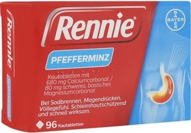 Bayer Rennie Pfefferminz Kautabletten, 96 Stück