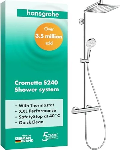 Hansgrohe Crometta E Showerpipe 240 1jet Thermostat Duschsystem chrom