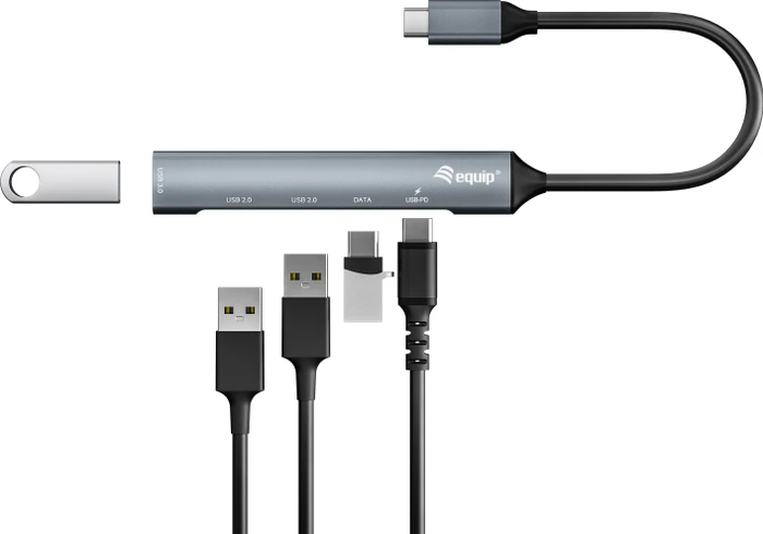 Equip 5-Port USB Hub mit USB-C PD 100W, USB-C 3.0 [Stecker]
