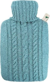 Hugo Frosch Klassik Strickbezug Wärmflasche pastell-blau