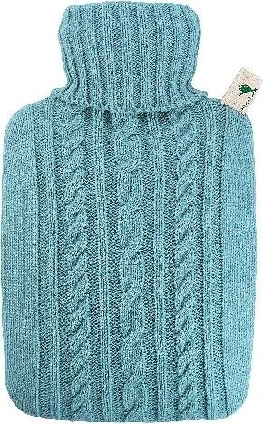 Hugo Frosch Klassik Strickbezug Wärmflasche pastell-blau