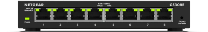 Netgear SOHO GS300 Desktop Gigabit Smart Switch, 8x RJ-45