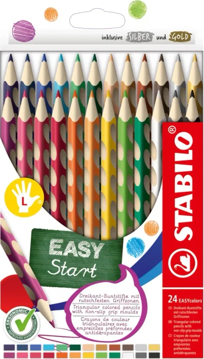 STABILO EASYcolors Buntstift sortiert, Linkshänder, 24er-Set