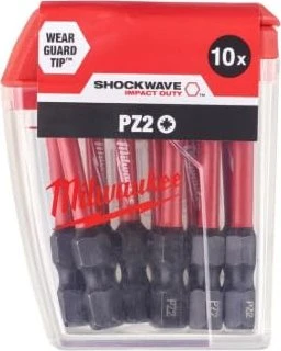 Milwaukee Shockwave Pozidriv Bit 1/4", PZ2x50mm, 10 Stück