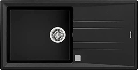 Teka Stone 60 L-TG 1B 1D Auto Einbau Becken reversibel schwarz
