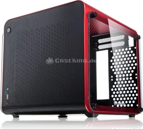 Raijintek Metis Evo TGS, rot/schwarz, Glasfenster, Mini-ITX