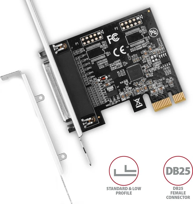 Axagon 1x parallel DB25, PCIe 2.0 x1