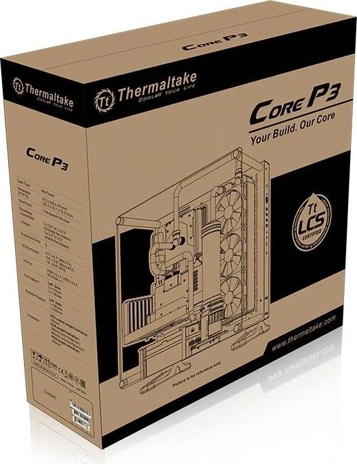 Thermaltake Core P3 Tempered Glass Edition, schwarz, Glasfenster