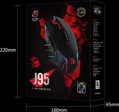 A4Tech Bloody J95 2-Fire RGB Animation Gaming Mouse schwarz, USB