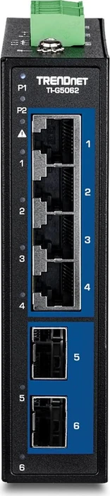 TRENDnet TI Hardened Industrial Railmount 2.5G Switch, 4x RJ-45, 2x SFP+
