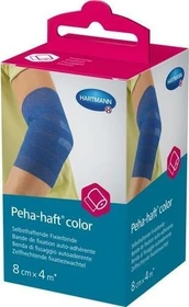 Hartmann Peha-haft Color Fixierbinde latexfrei blau, 8cm x 4m, 1 Stück