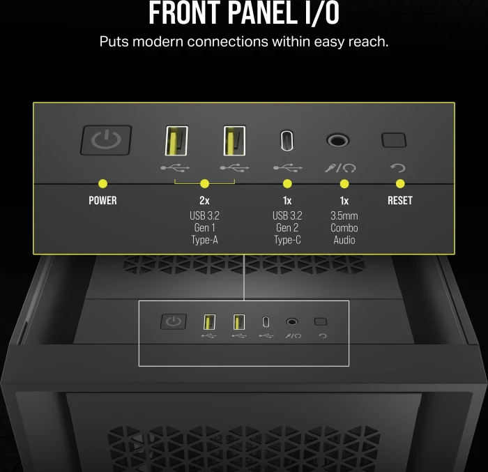Corsair 5000D Core Airflow, schwarz, Glasfenster