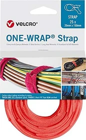 Velcro One-Wrap Strap Klett-Kabelbinder, 20mm, 200mm, orange, 25 Stück